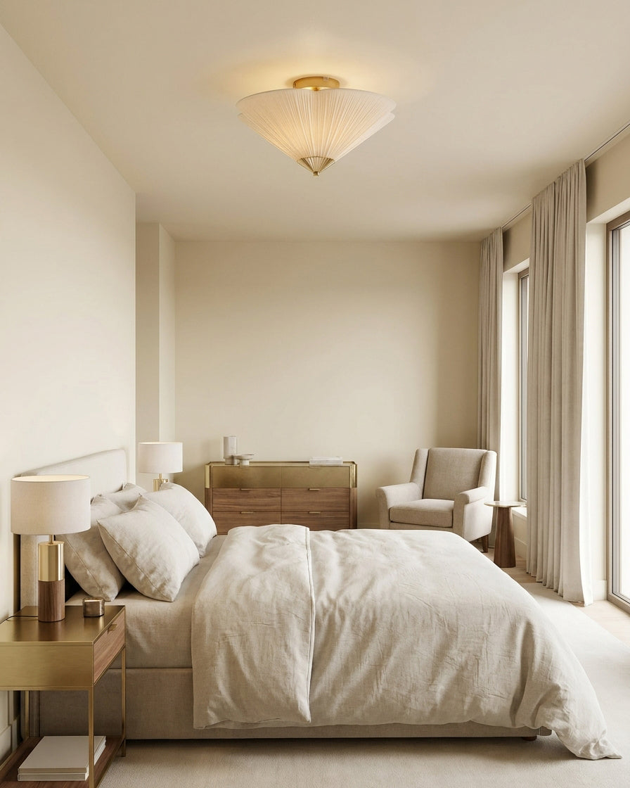 Iron & Glass craftsmanship detail on Seretta Curated Iron & Glass Flush Mount Ceiling