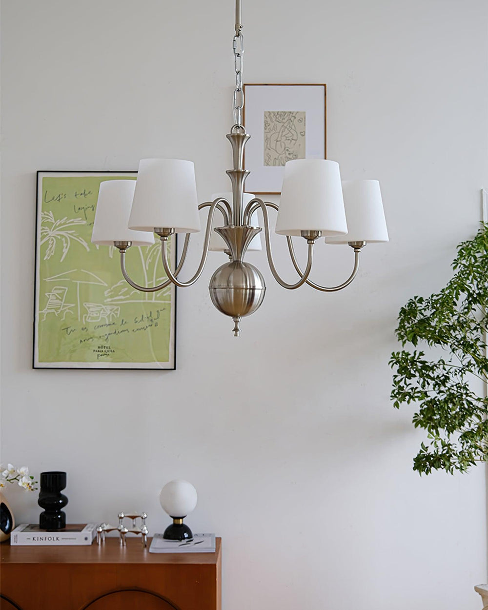 Shabby Curated Mouth-Blown Frosted Glass Chandel