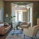 Shard Curated Mouth-Blown Frosted Glass Chandeli – spatial dining room perspective