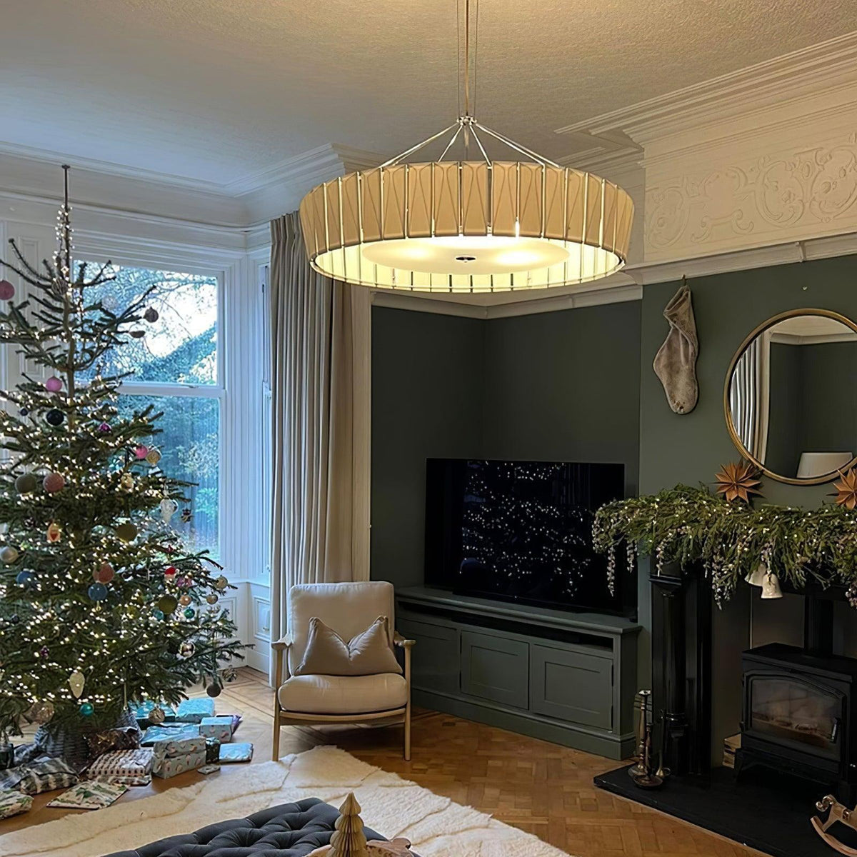 Shard Curated Mouth-Blown Frosted Glass Chandeli – architectural ceiling profile