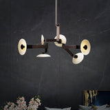 Sheba Classical Curated Finished Iron Chandelier installed in residential dining space