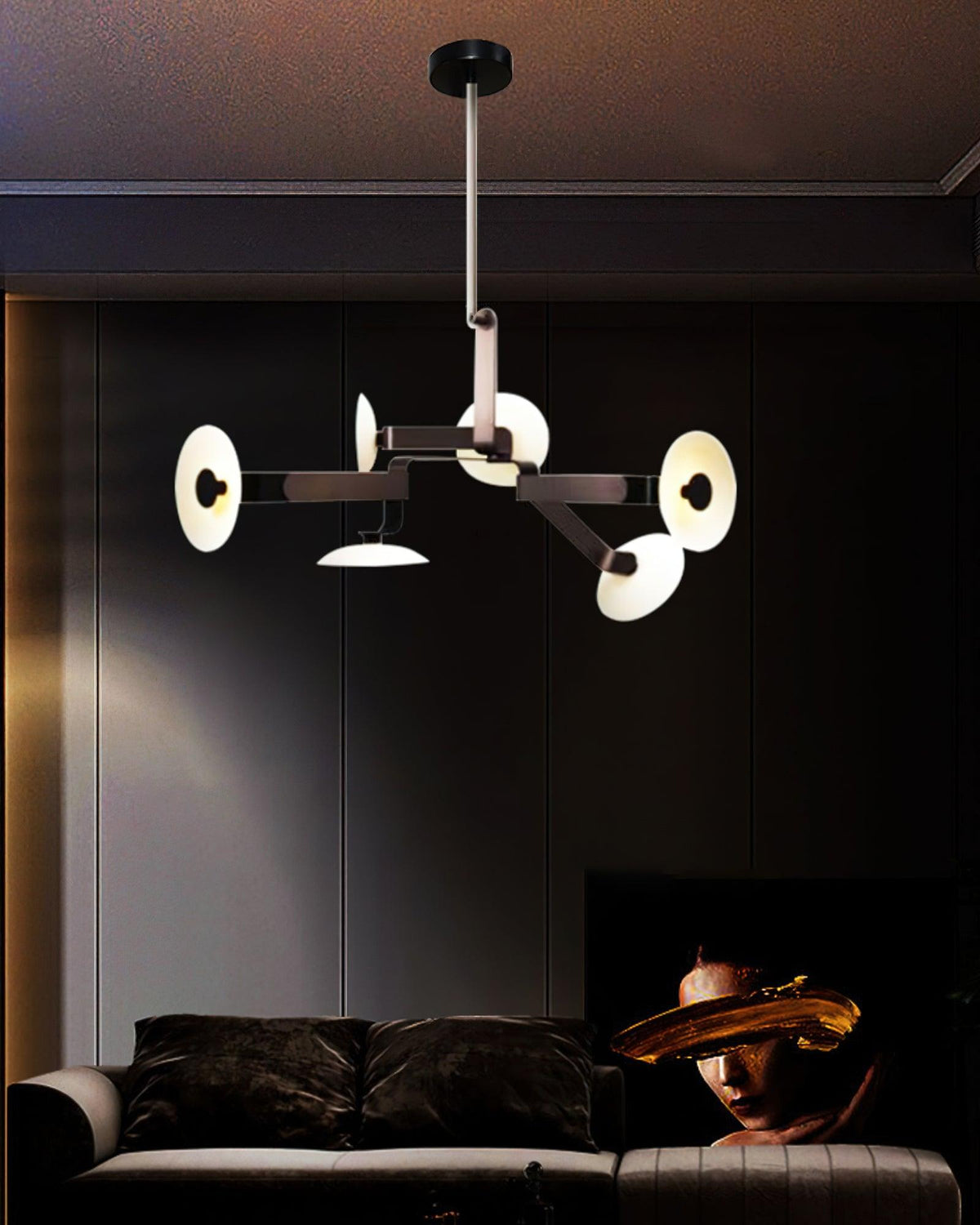 Sheba Classical Curated Finished Iron Chandelier – structural canopy joint detail