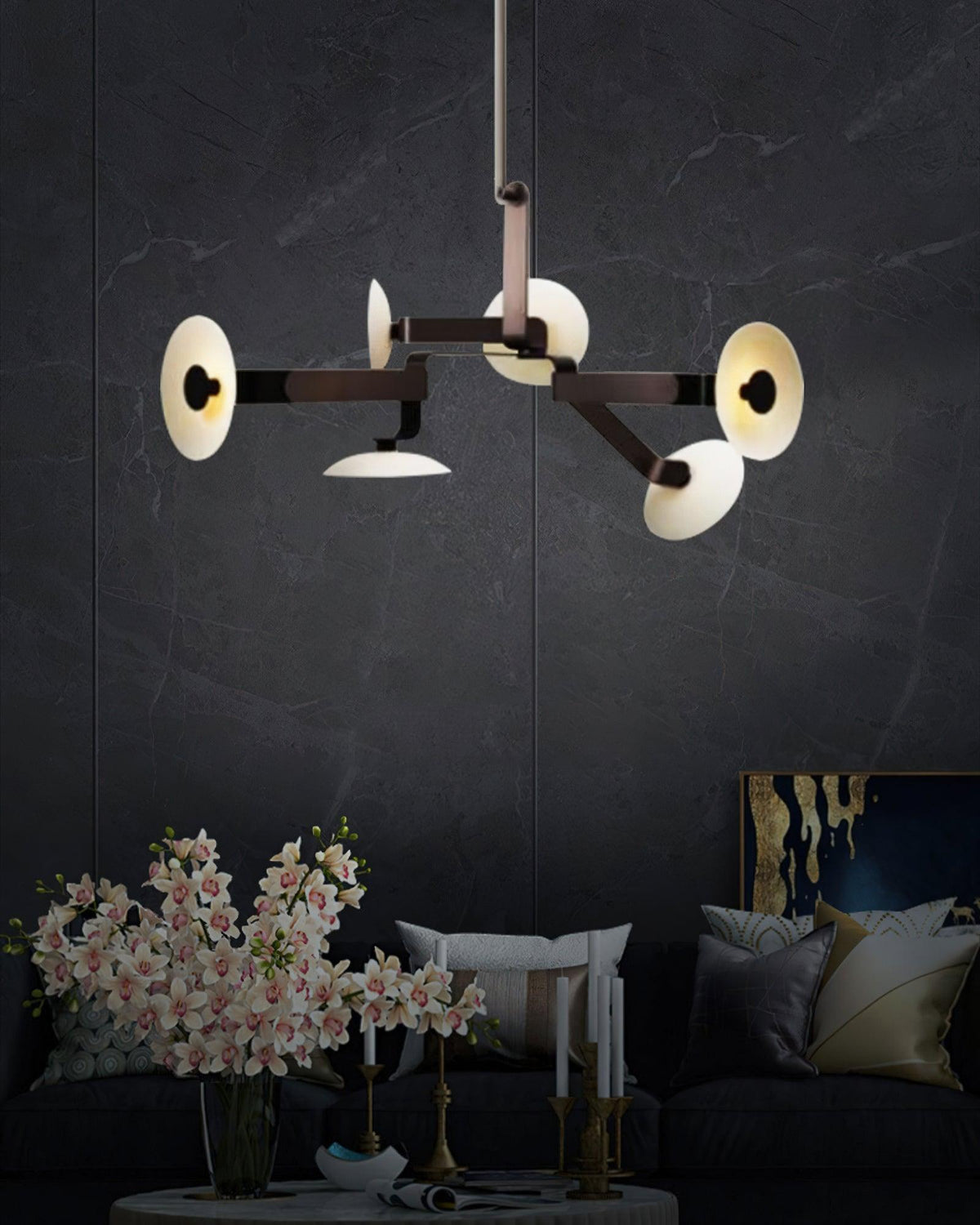 Sheba Classical Curated Finished Iron Chandelier – architectural ceiling profile