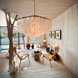 Iron & Glass craftsmanship detail on Round Shell Curated Iron & Glass Chandelier