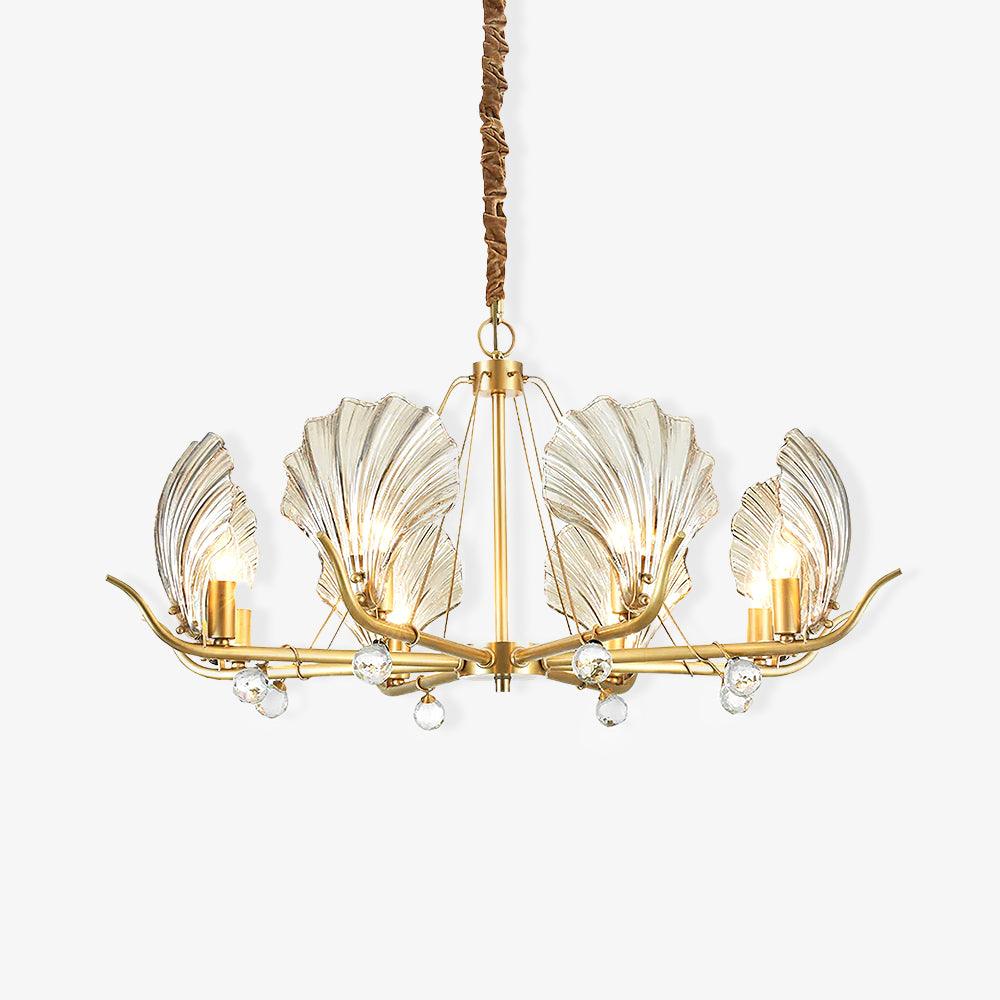 Shell Crystal Curated Mouth-Blown Frosted Glass – Mouth-Blown Frosted Glass Chandelier