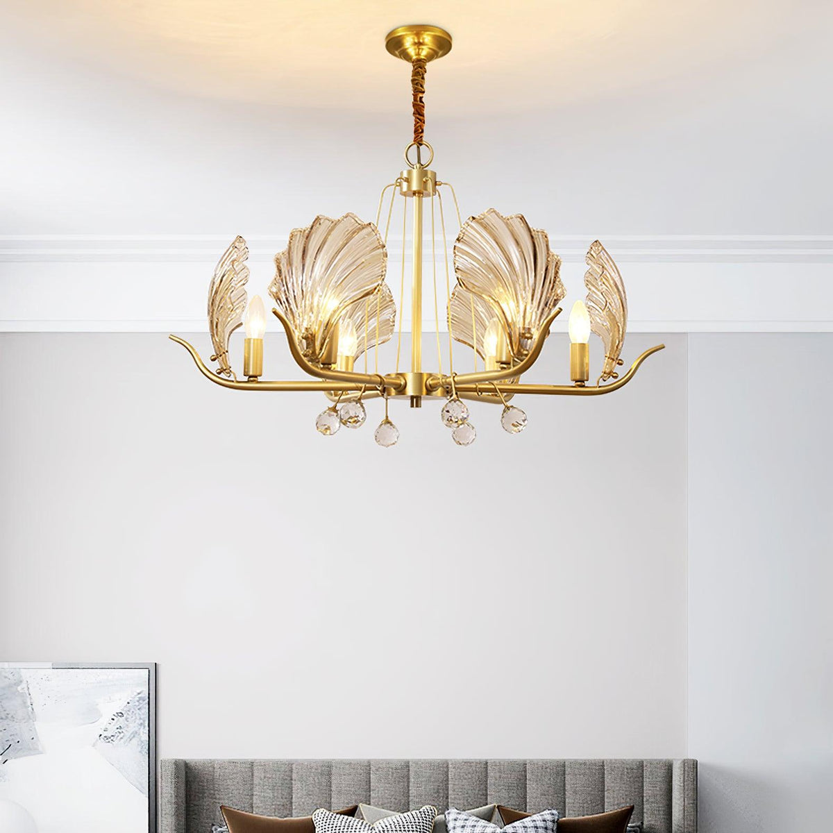 Shell Crystal Curated Mouth-Blown Frosted Glass – unlit natural material contrast
