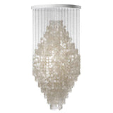 Shell Waterfall Curated Iron & Glass Chandelier – dimensional scale reference #1