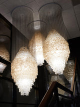 Shell Waterfall Curated Iron & Glass Chandelier – macro detail view #1