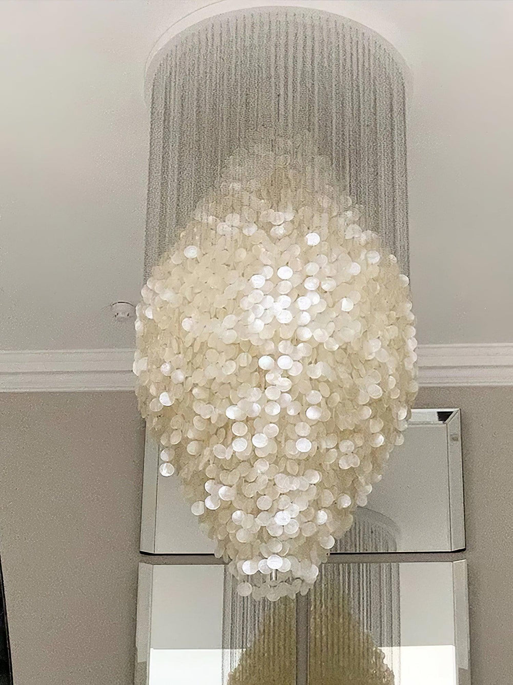 Shell Waterfall Curated Iron & Glass Chandelier