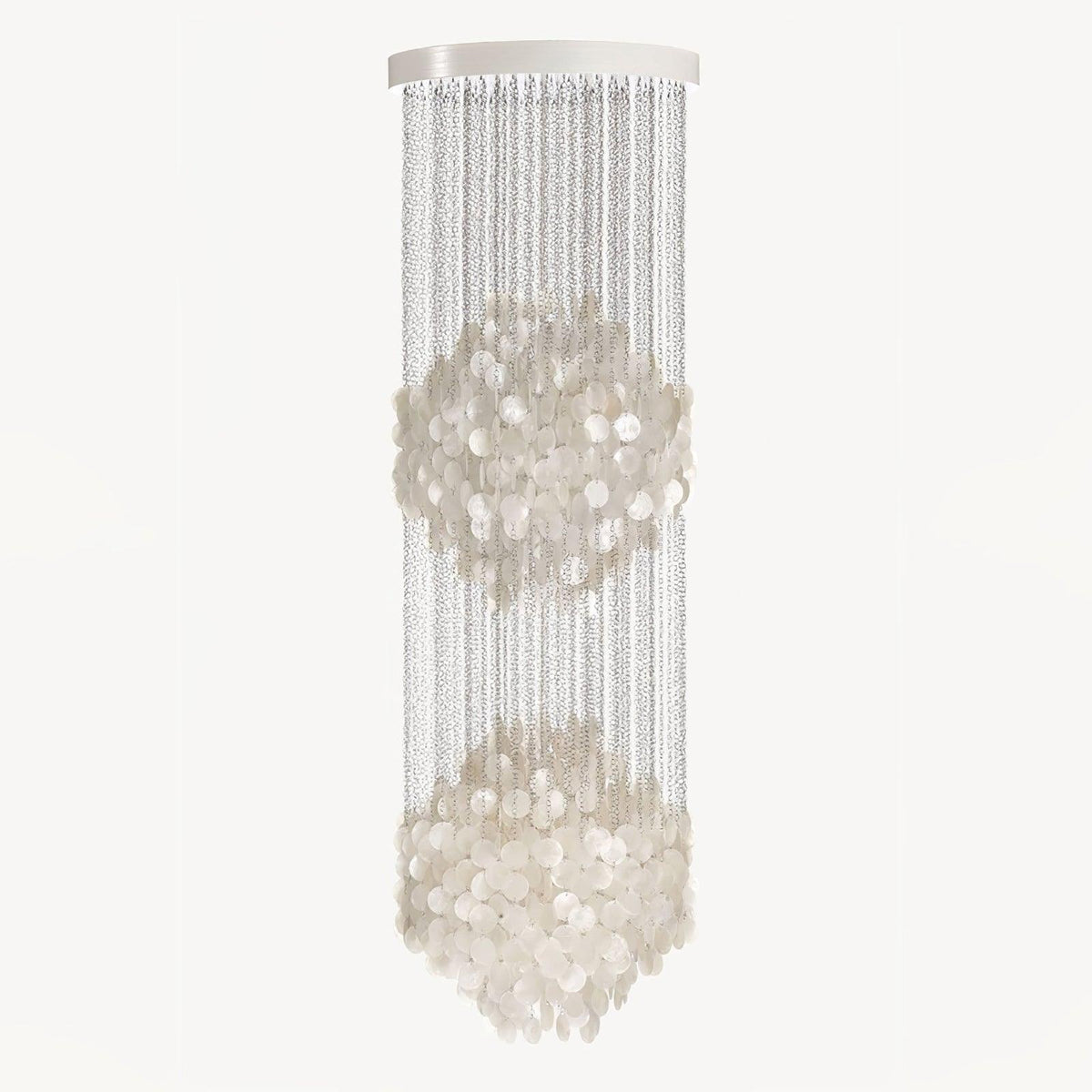 Shell Waterfall Curated Iron & Glass Chandelier – Two Layers: ∅ 23.6 x H 75.6 finish configuration