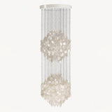 Shell Waterfall Curated Iron & Glass Chandelier – Two Layers: ∅ 23.6 x H 75.6 finish configuration