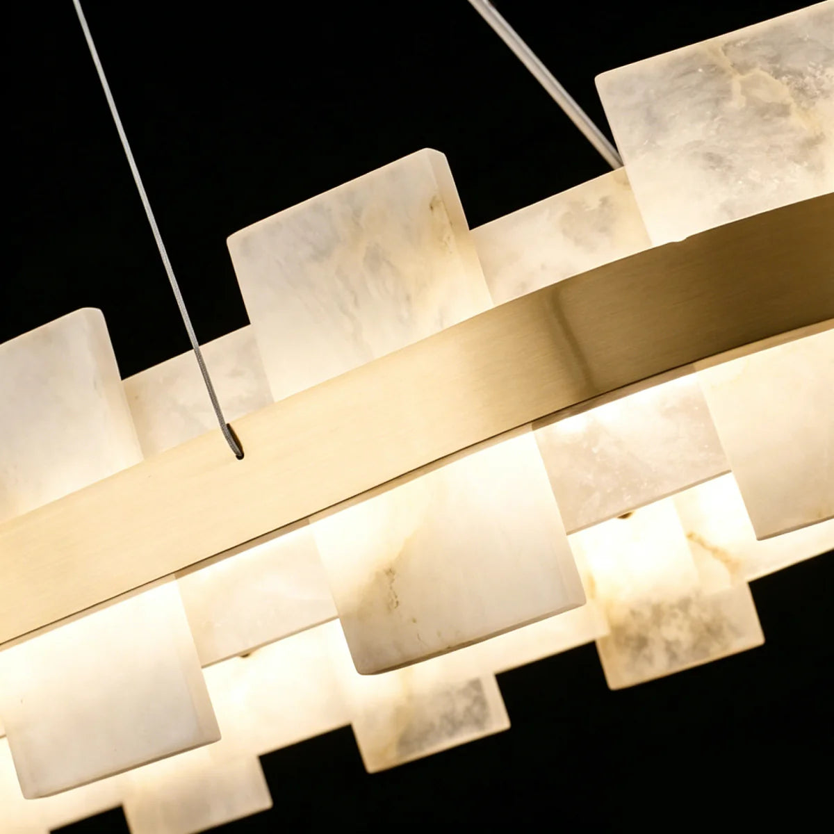 Spanish Alabaster Chandelier View 10 | Shudur Alabaster Halo Chandelier | JINSHE | JINSHE