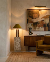 Sienvale Curated Iron & Glass Table Lamp – unlit natural material contrast