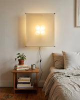 Silque Curated Washi Paper Wall Sconce warm illuminated room view
