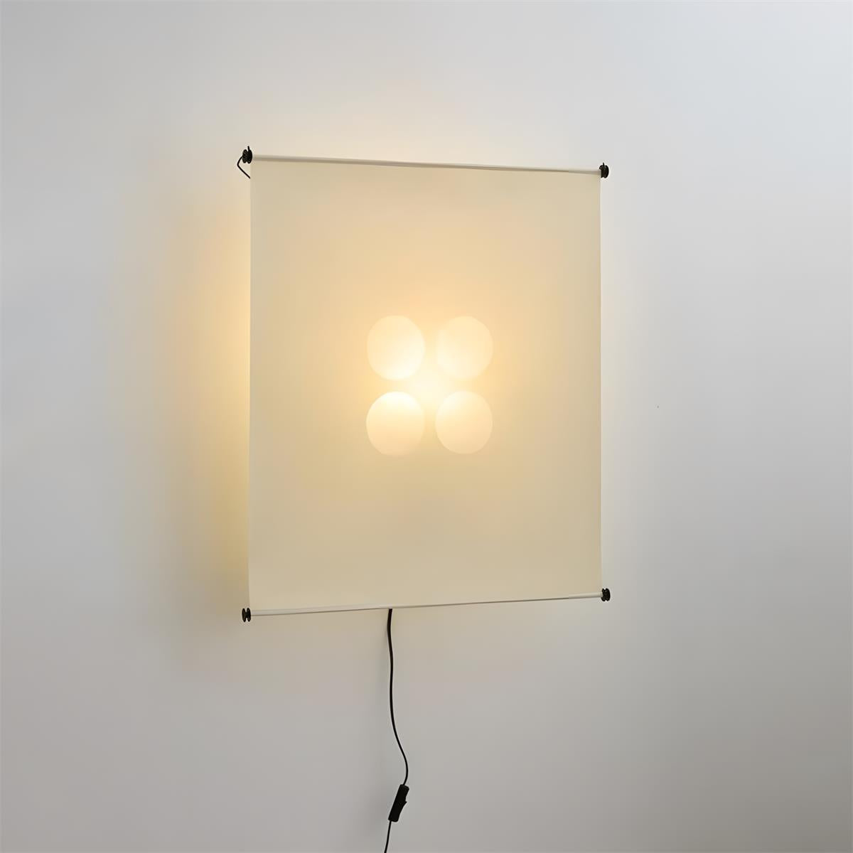 Silque Curated Washi Paper Wall Sconce – W 60cm x H 70cm  W 23.6 x H 27.6 finish configuration