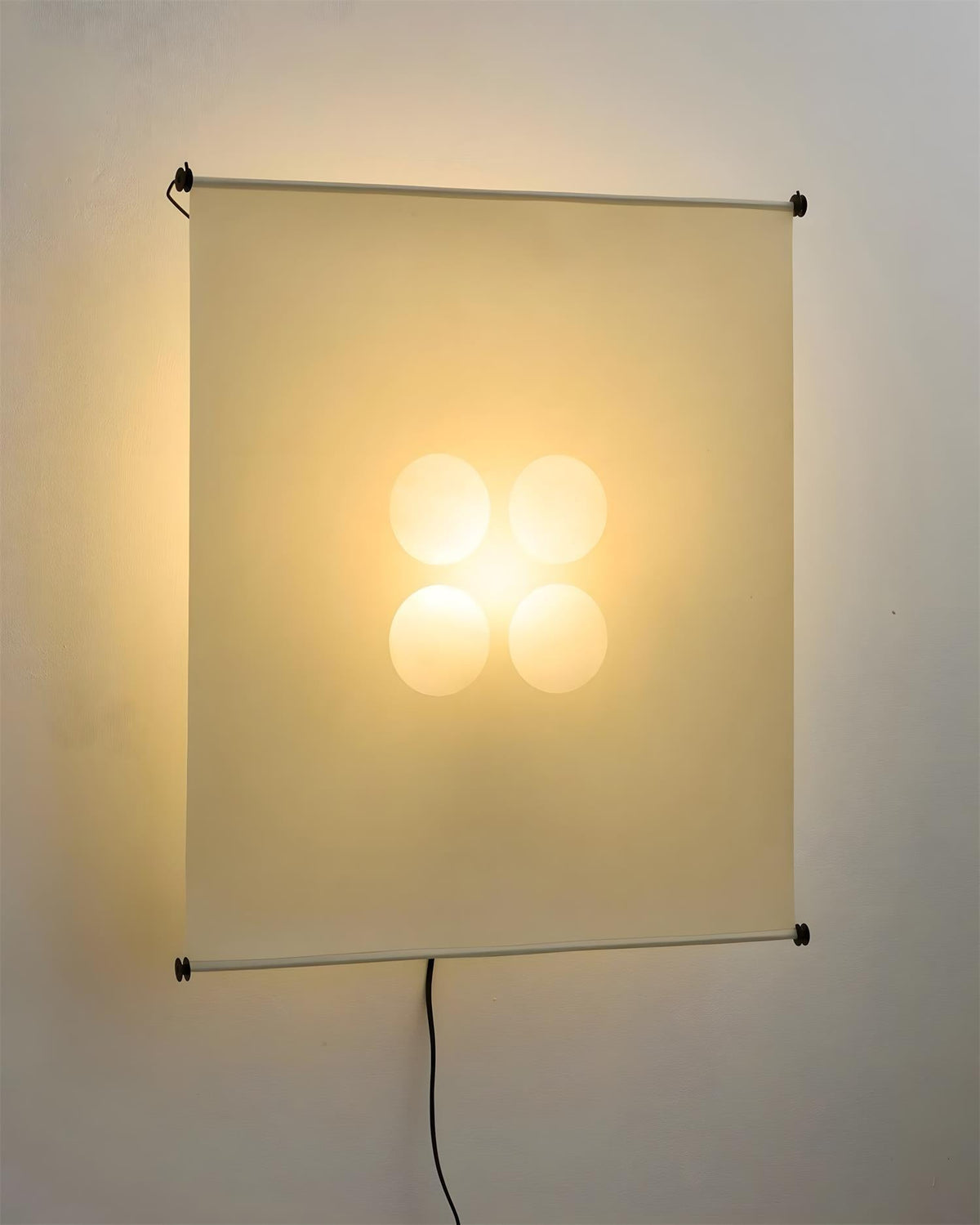 Silque Curated Washi Paper Wall Sconce – full fixture elevation view