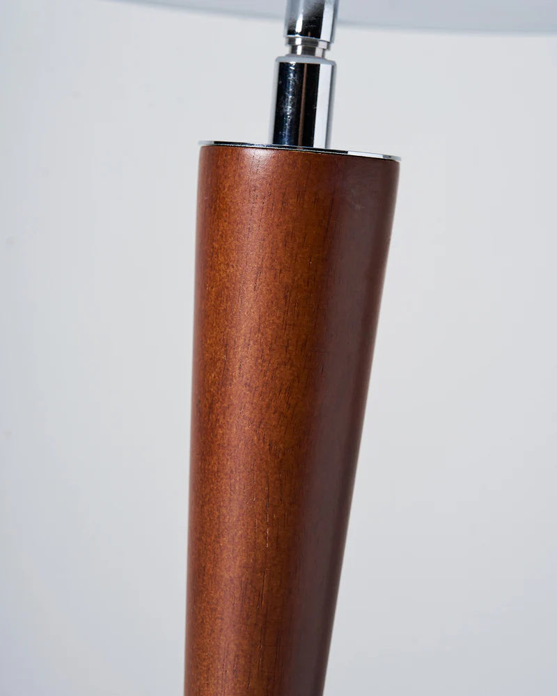 Silvoryn Curated Iron & Glass Table Lamp – side angled contour profile