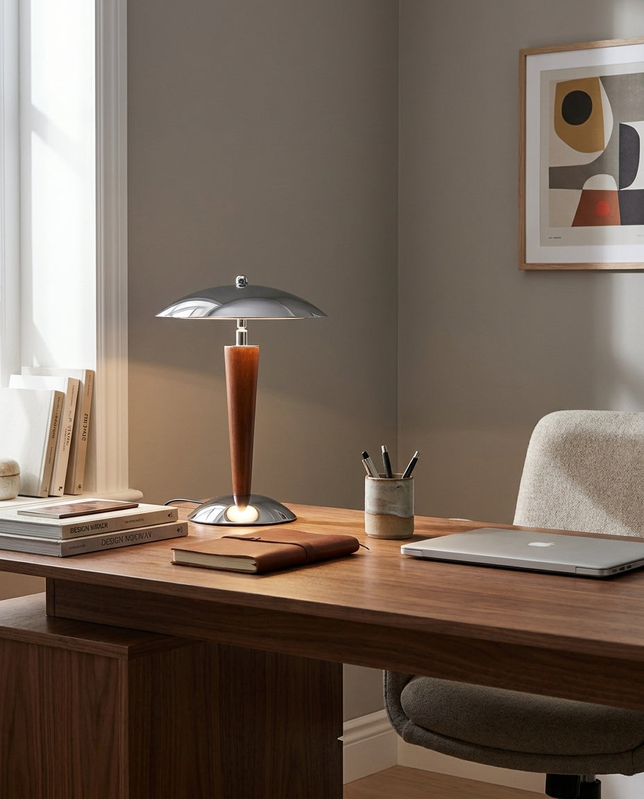 Silvoryn Curated Iron & Glass Table Lamp – dimensional scale reference