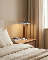 Silvoryn Curated Iron & Glass Table Lamp – architectural ceiling profile