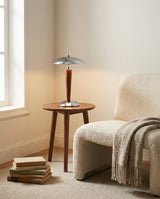 Silvoryn Curated Iron & Glass Table Lamp – illuminated warm ambiance setting