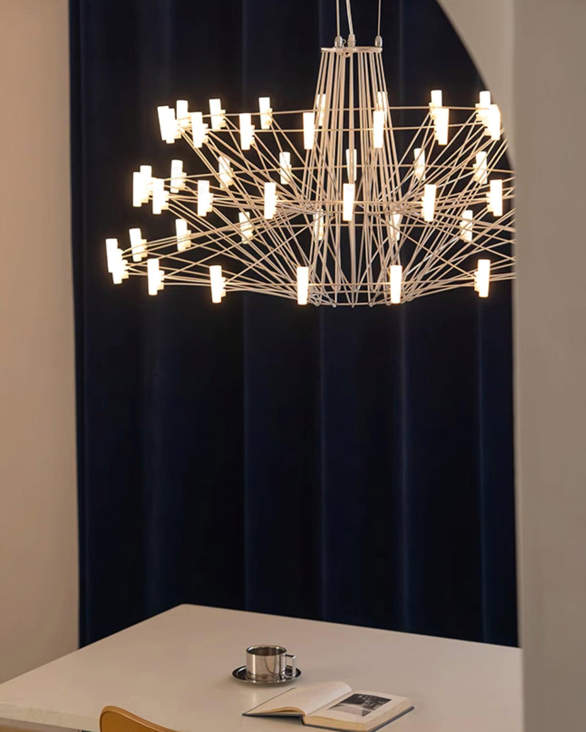 Sky Ballet Curated Optical Acrylic Chandelier – architectural ceiling profile