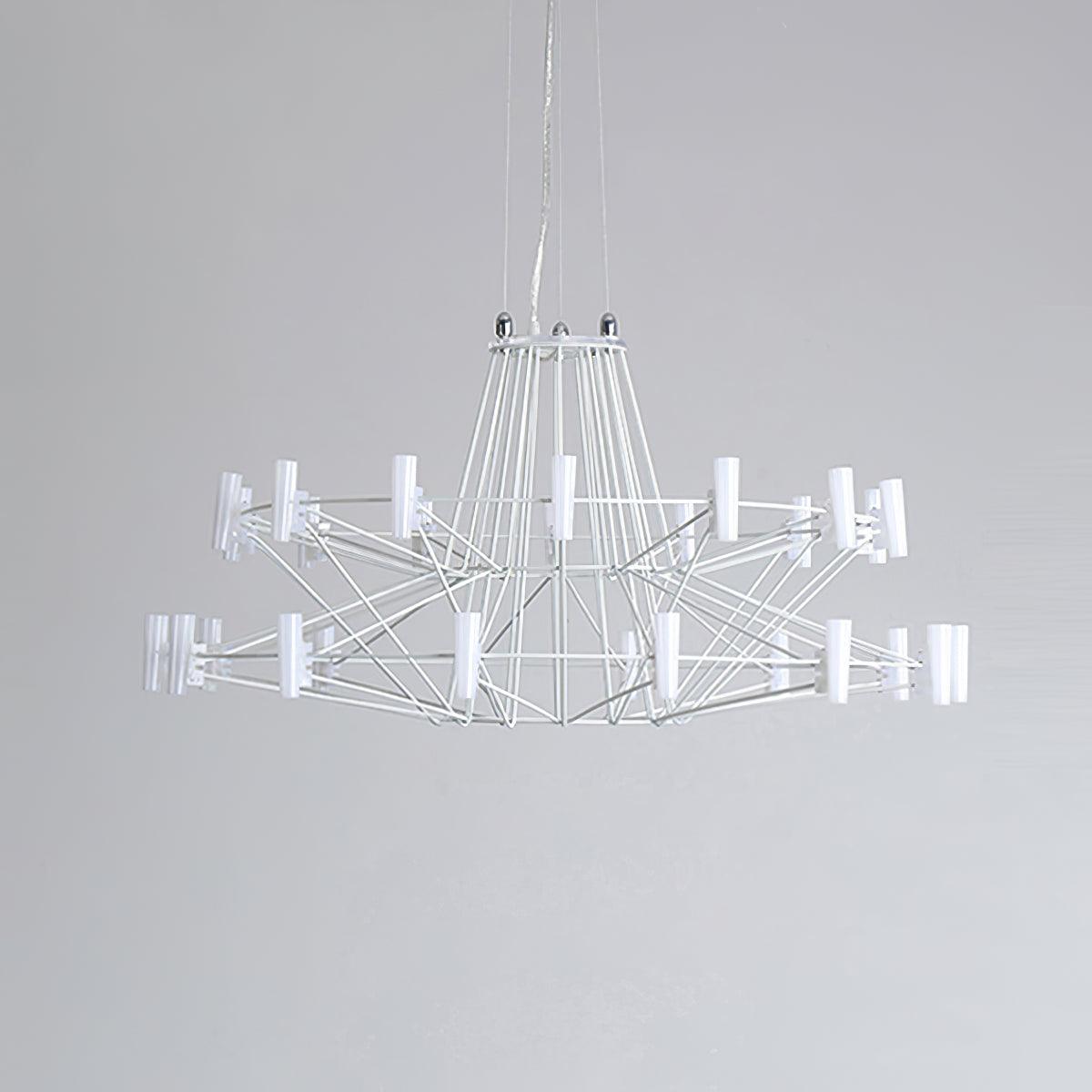 Sky Ballet Curated Optical Acrylic Chandelier – dimensional scale reference
