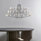 Sky Ballet Curated Optical Acrylic Chandelier installed in residential dining space
