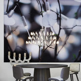 Sky Ballet Curated Optical Acrylic Chandelier – full fixture elevation view