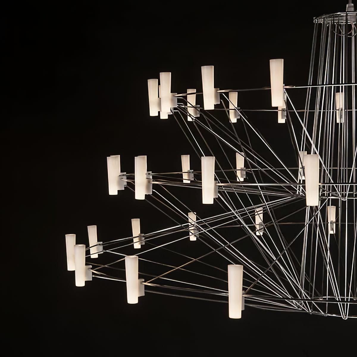 Sky Ballet Curated Optical Acrylic Chandelier – macro detail view #1