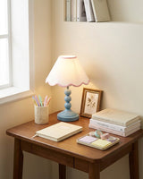 Skylisse Curated Iron & Glass Table Lamp – spatial dining room perspective