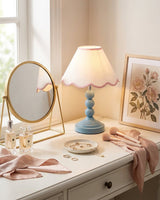 Skylisse Curated Iron & Glass Table Lamp – illuminated warm ambiance setting