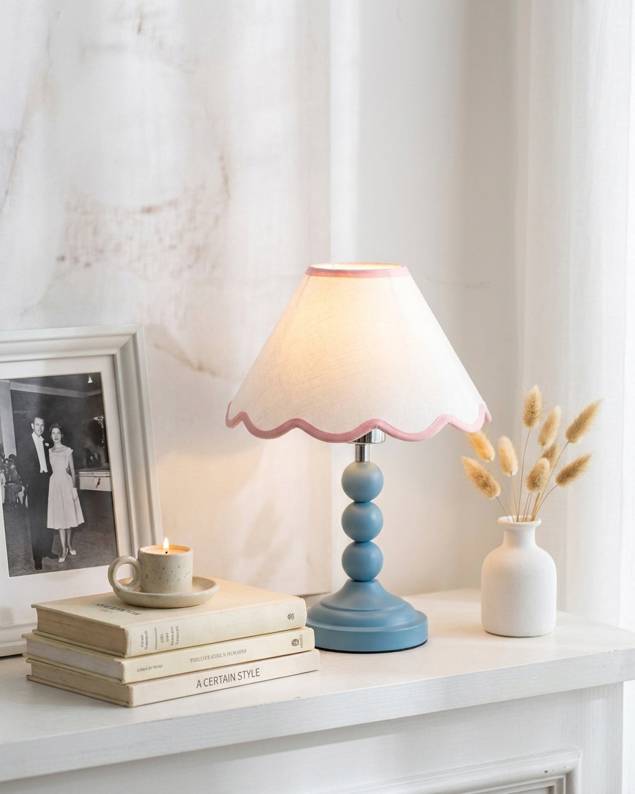 Skylisse Curated Iron & Glass Table Lamp – architectural ceiling profile