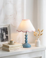 Skylisse Curated Iron & Glass Table Lamp – architectural ceiling profile