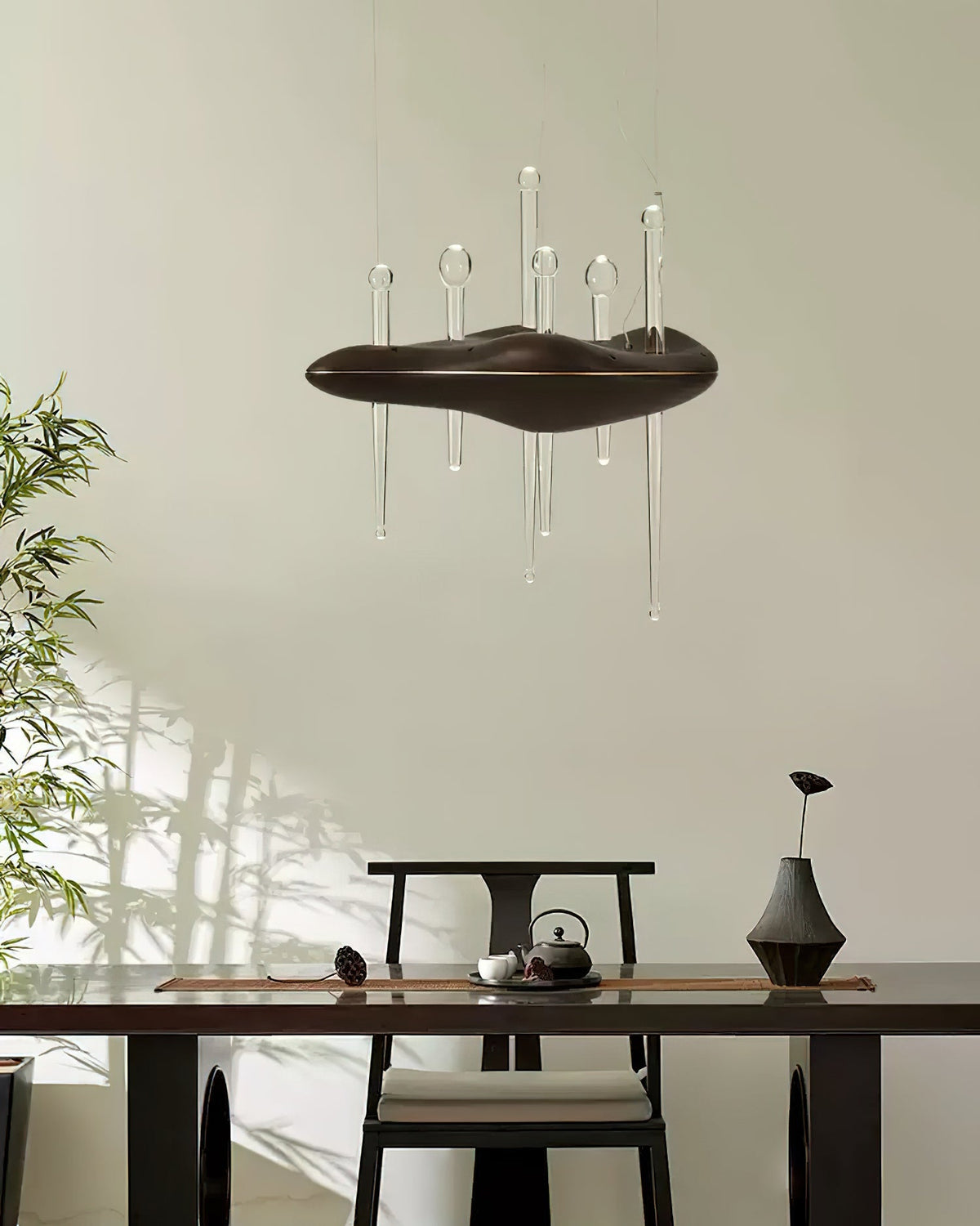 Skyward Thorn Curated Mouth-Blown Frosted Glass – unlit natural material contrast
