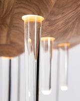 Skyward Thorn Curated Mouth-Blown Frosted Glass – full fixture elevation view