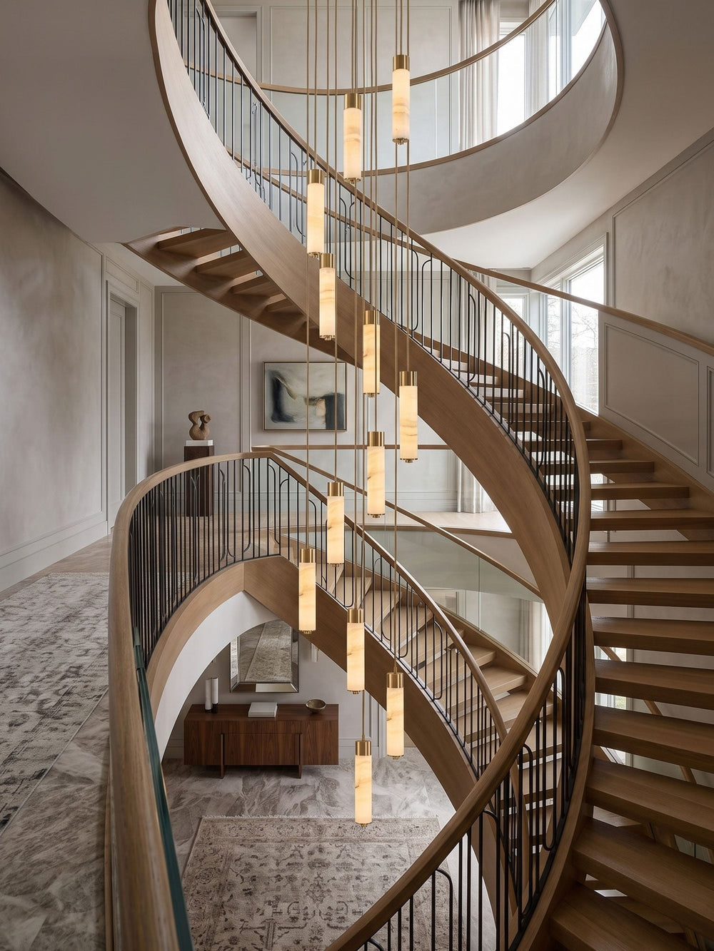 Slender Alabaster Column Curated Alabaster Chand
