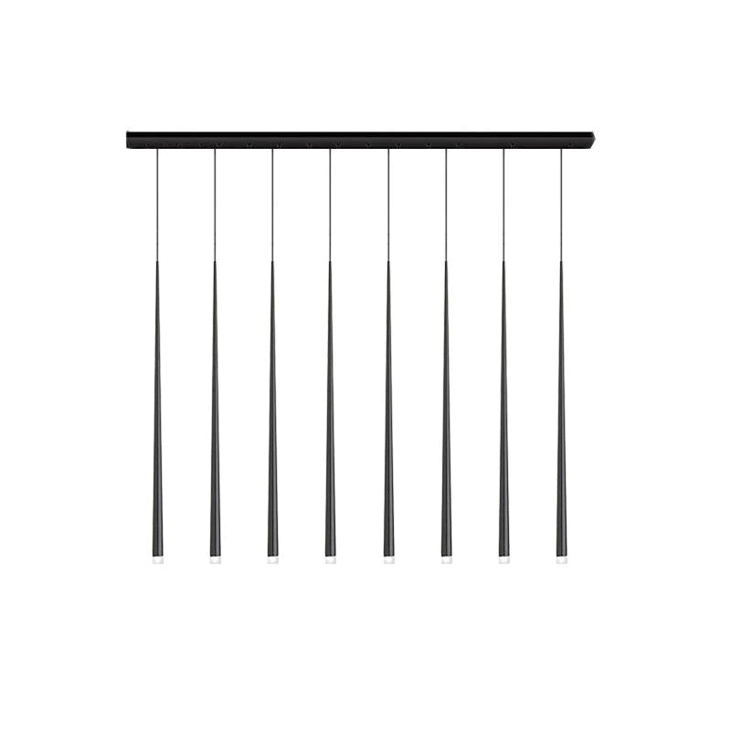 Slender Cone Curated Iron & Glass Chandelier – Round Canopy  6heads ∅ 15.7 x H 59 finish configuration