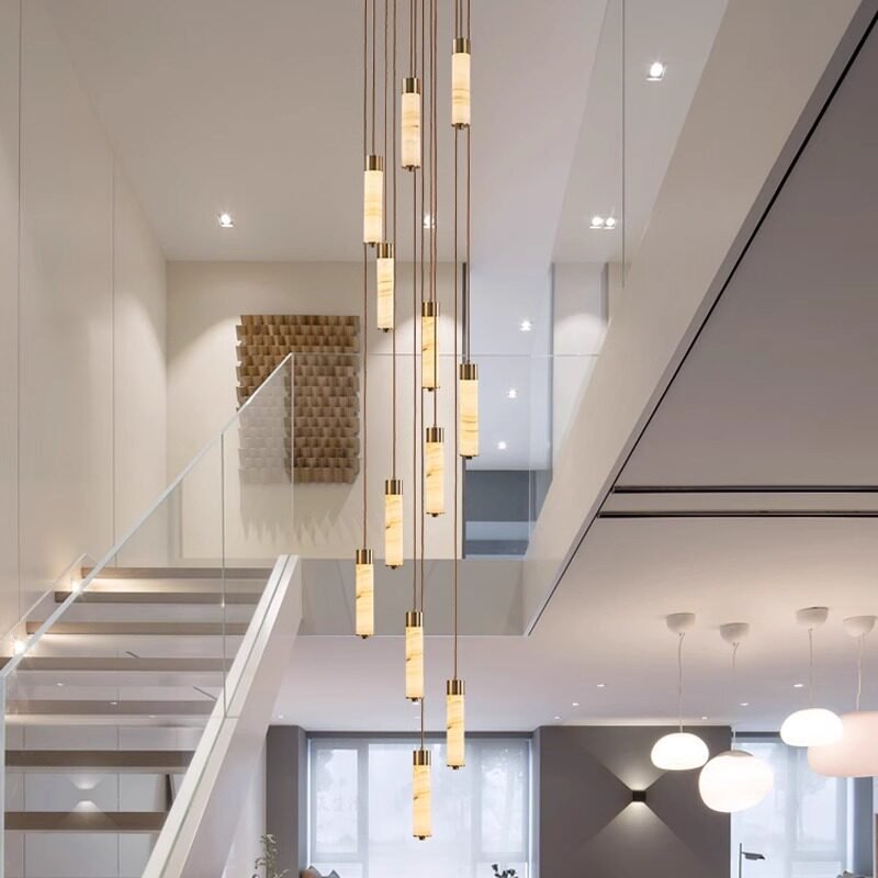 Slender Alabaster Column Curated Alabaster Chand – spatial dining room perspective