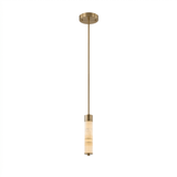 Slender Alabaster Column Curated Alabaster Chand – illuminated warm ambiance setting #1