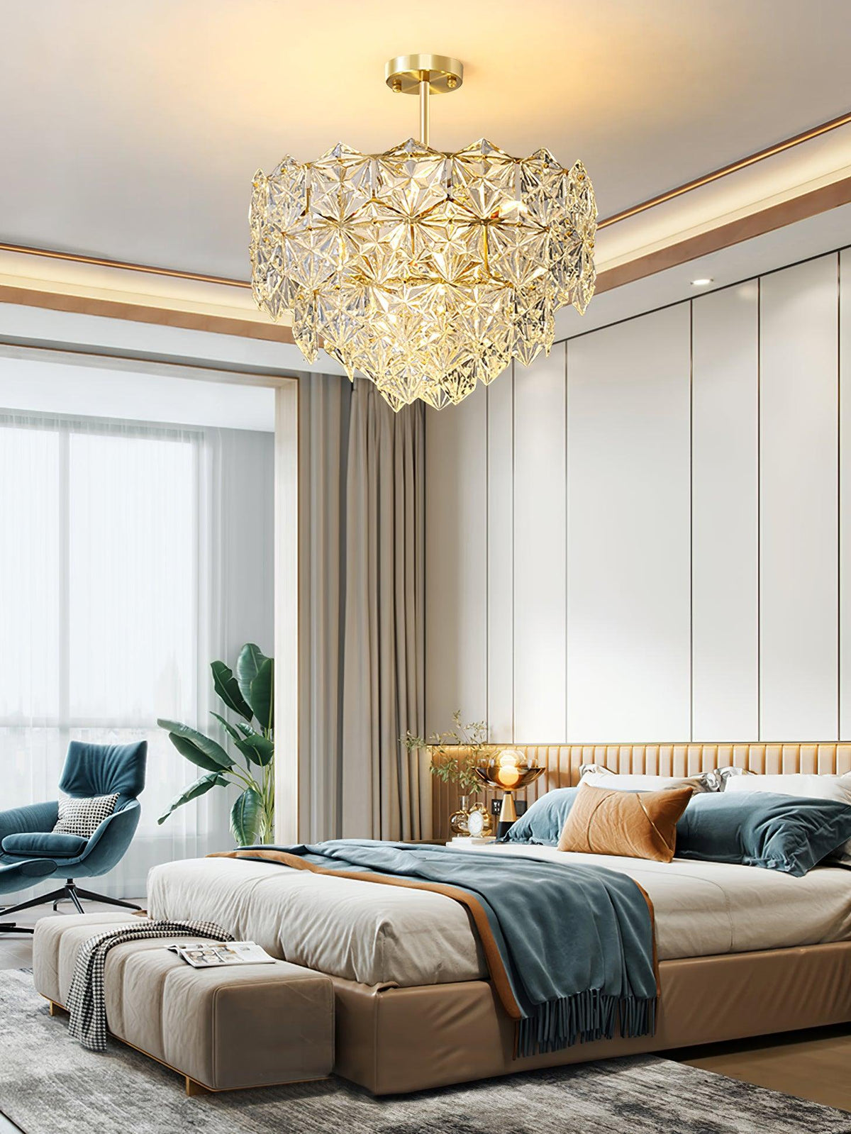 Snowflake Glass Curated Mouth-Blown Frosted Glas – spatial dining room perspective
