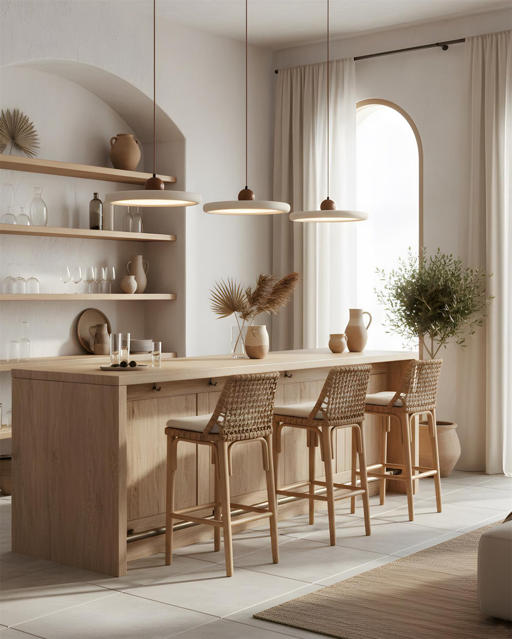 Solace Curated Yellow Travertine Pendant Light