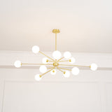 Solaire Arm Curated Mouth-Blown Frosted Glass Ch – illuminated warm ambiance setting