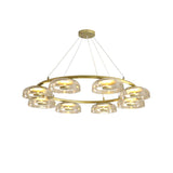 Solara Curated Mouth-Blown Frosted Glass Chandel – illuminated warm ambiance setting