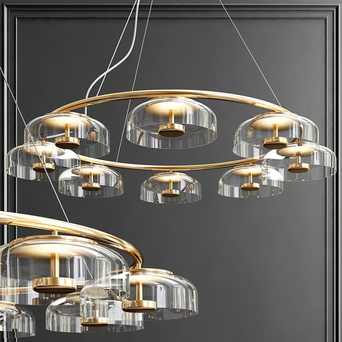 Solara Curated Mouth-Blown Frosted Glass Chandel – unlit natural material contrast
