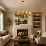 Solaris Disc Murano Curated Amber Art Glass Chan – illuminated warm ambiance setting