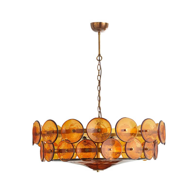 Solaris Disc Murano Curated Amber Art Glass Chan – handcrafted surface texture #1