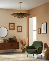 Solayne Curated Iron & Glass Chandelier – spatial dining room perspective