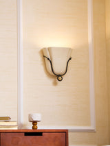 Saba Curated Amber Art Glass Wall Sconce – full fixture elevation view