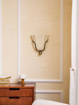 Saba Curated Amber Art Glass Wall Sconce – spatial dining room perspective