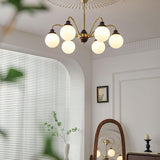 Mouth-Blown Frosted Glass craftsmanship detail on Solid Wood Magic Bean Curated Mouth-Blown Froste